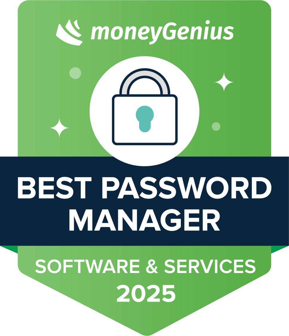 Best Password Manager for 2025 award seal